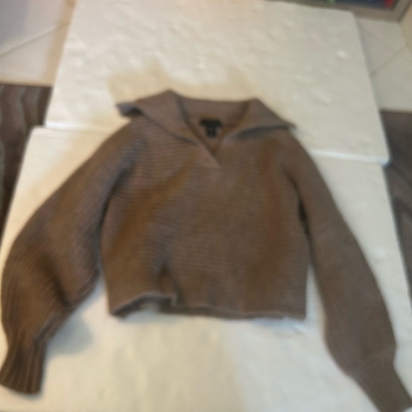 House of Harlow 1960 chunky v neck pull over oversized collar sweater - Picture 8 of 14